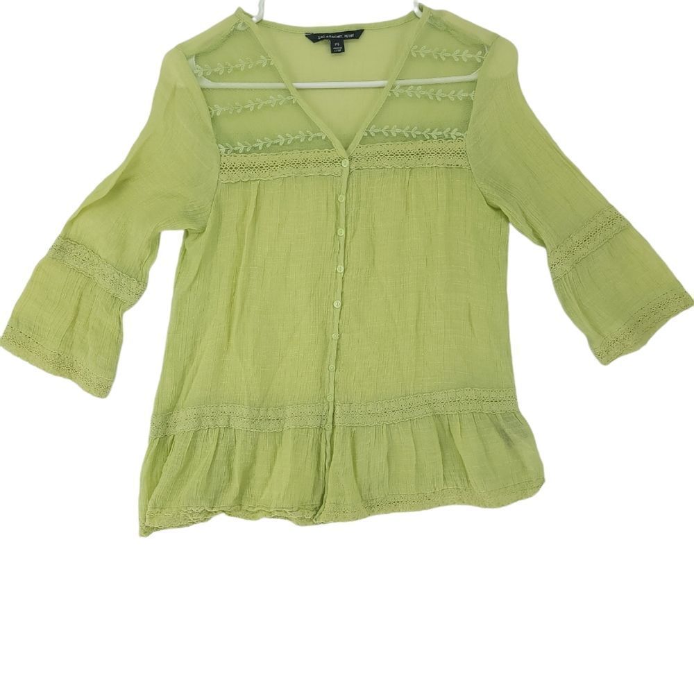 Boho Zac & Rachel Small Lime Green Blouse